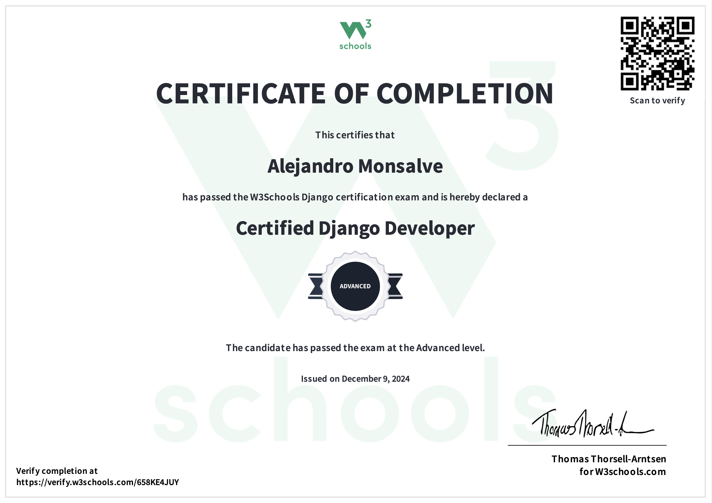 Django Certificate